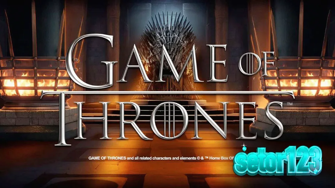 Pemandangan atmosferik dari slot bertema Game of Thrones dengan elemen visual khas Westeros.